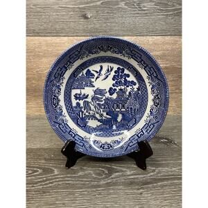 Vintage Churchill Blue Willow 7.75" Salad Bowl Blue Transferware Bowl England